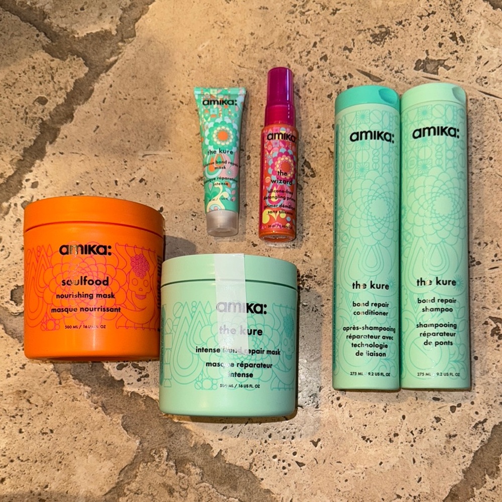 Amika Hair Care Set with Nourishing Mask and Repair Shampoo